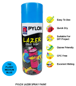 Pylox Lazer Spray Paint Metallic Flash Medium Blue